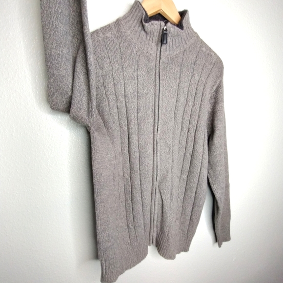 Oscar de la Renta Men's Cotton Blend Cable Knit Fall Winter Long Sleeves Sweater - Picture 5 of 13